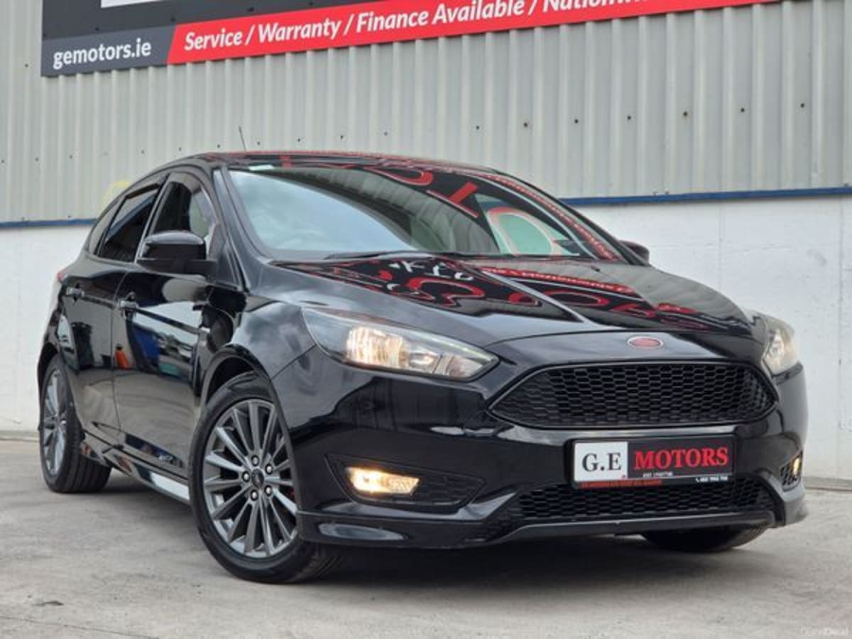 Black 2017 Ford Focus ST-Line advertised by GE Motors in Gort Galway
