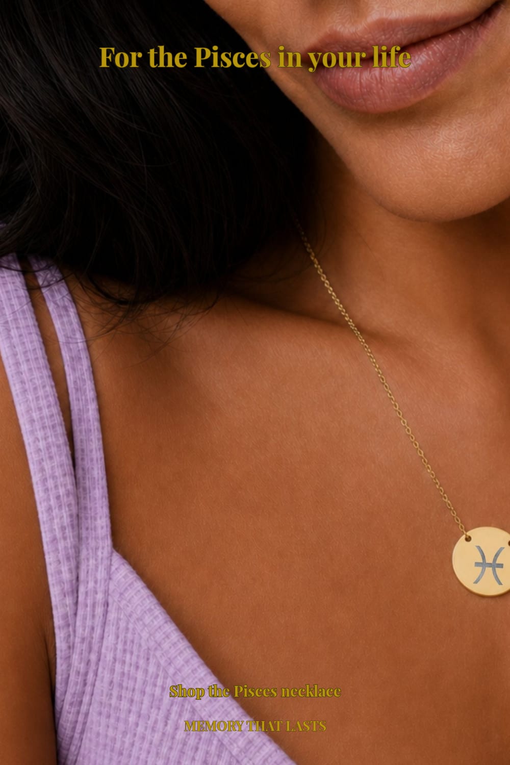 Pisces zodiac coin necklace pin