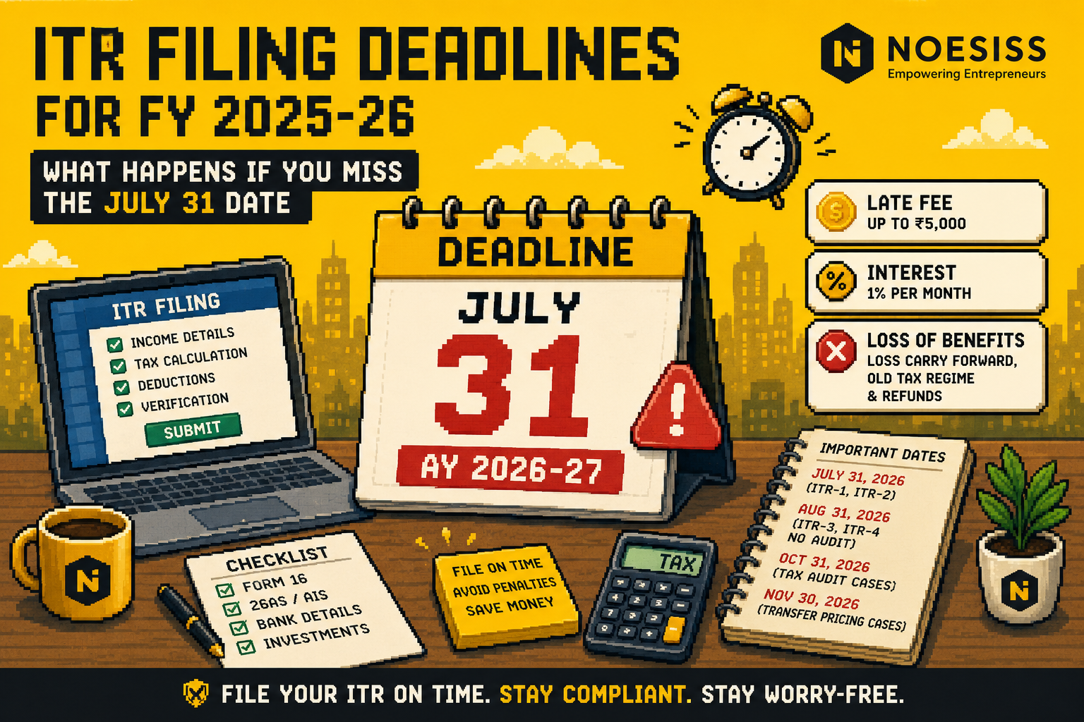 ITR Filing Deadlines for FY 2025-26: What Happens If You Miss the July 31 Date?