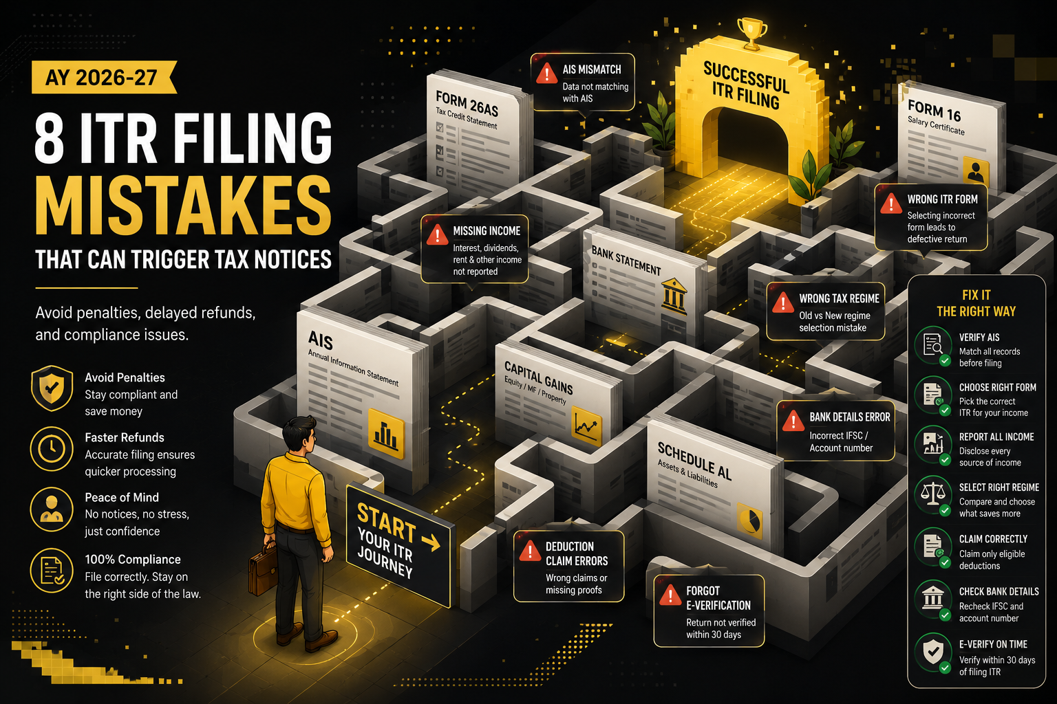 The Most Common ITR Filing Mistakes in AY 2026-27 and How to Fix Every One of Them
