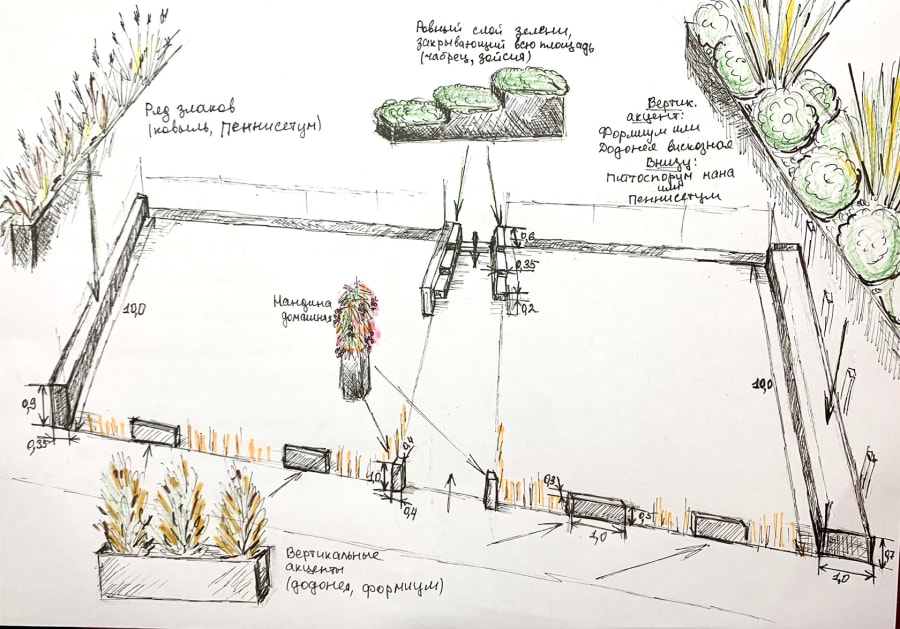 Design details of a restaurant terrace resistant to sea winds
