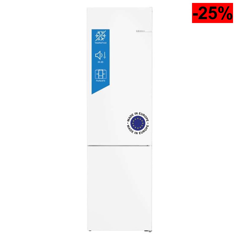 Bosch, Frigorífico Combi, Serie 4, 60 cm, Total NoFrost, blanco, KGN39VWDC | Conserva la frescura