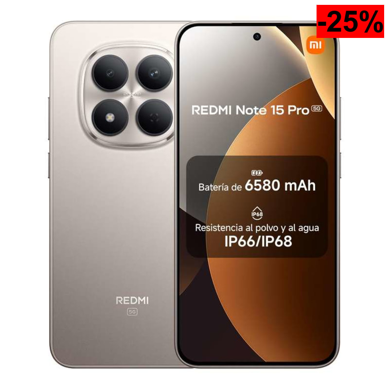 XIAOMI REDMI Note 15 Pro 5G Smartphone 8+256GB Titanio Cámara de 200MP
