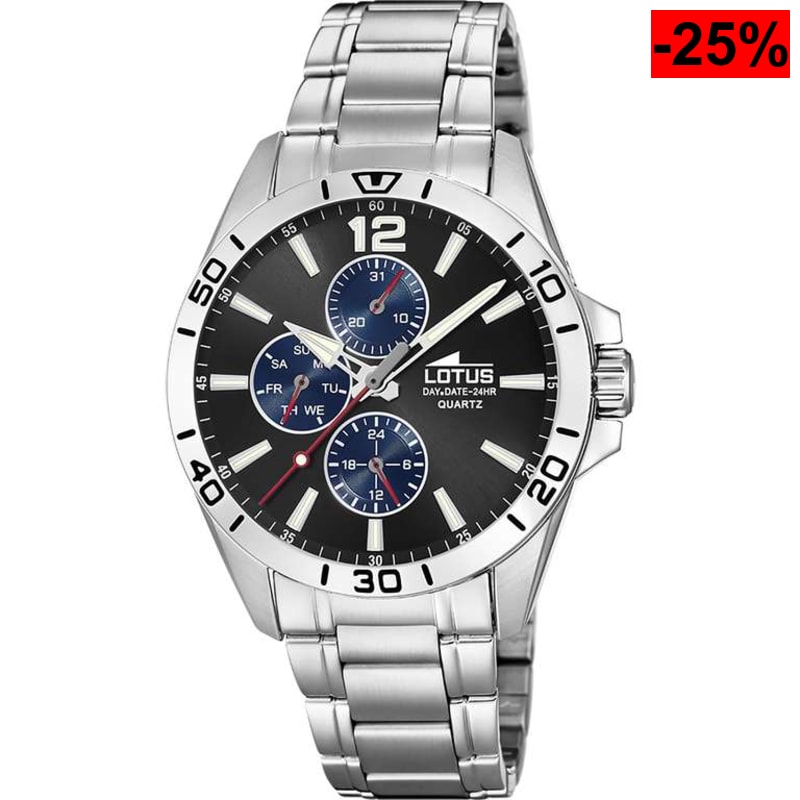 LOTUS Reloj Hombre Analógico de Acero Inoxidable