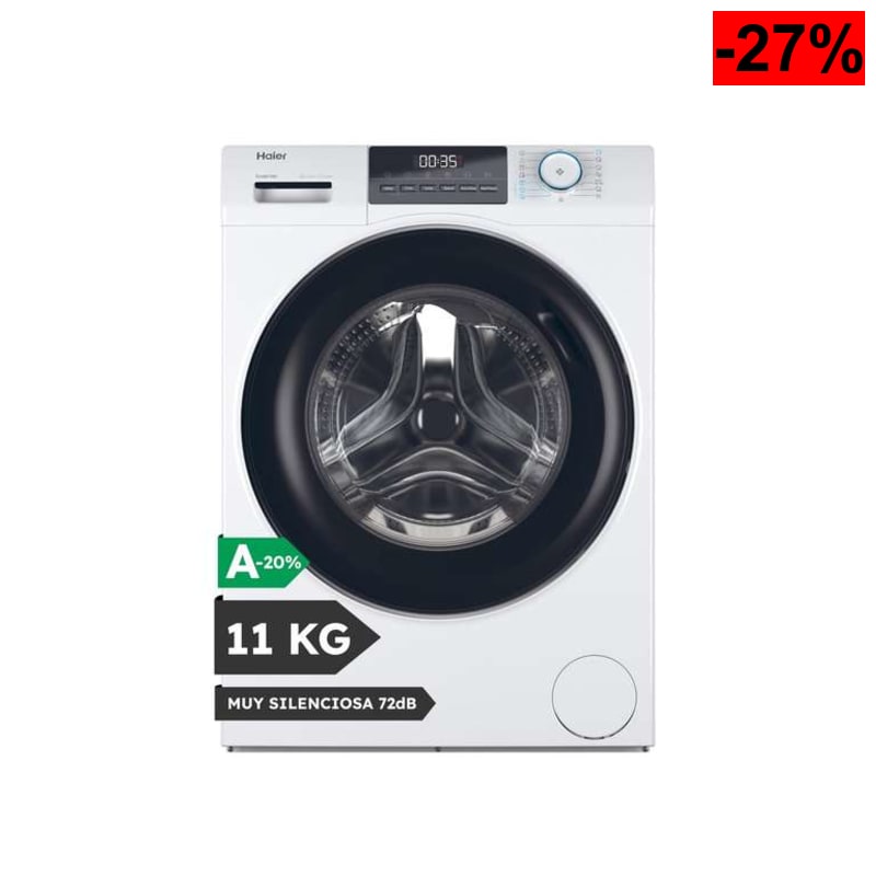 Haier I-Pro Series 1 HW110-BP14929A-S Lavadora Carga Frontal 11KG, Antibacterias,Inverter,1400 RPM, [Clase de eficiencia energética A]