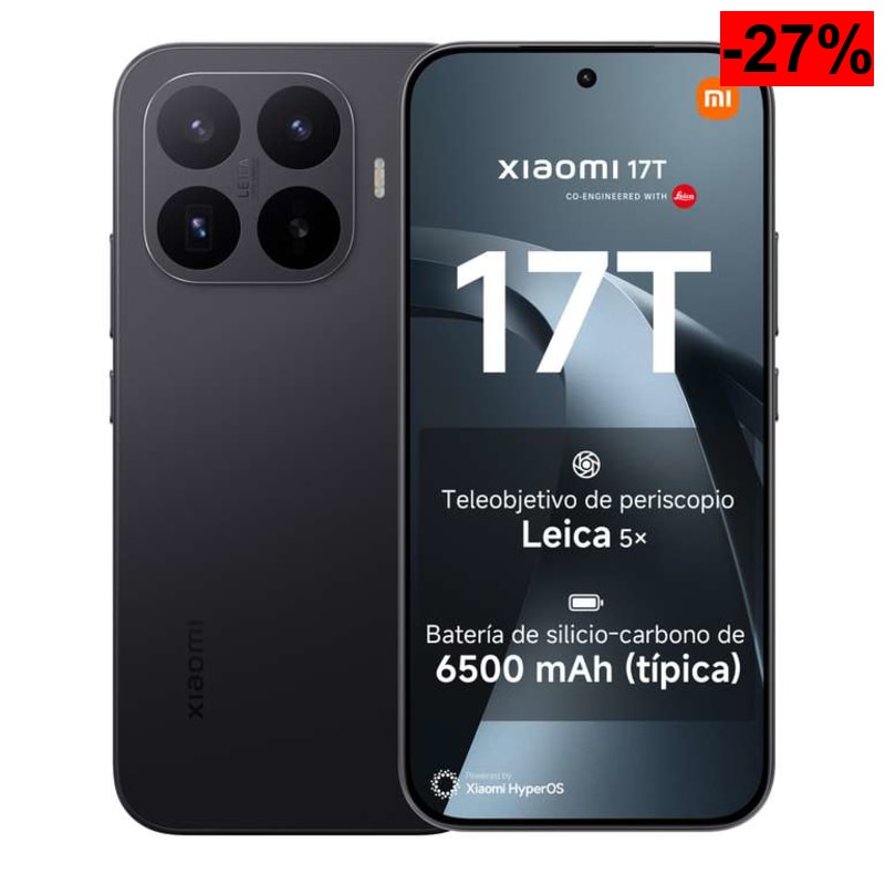 XIAOMI 17T Smartphone de 12+256GB Negro Teleobjetivo Leica 5X