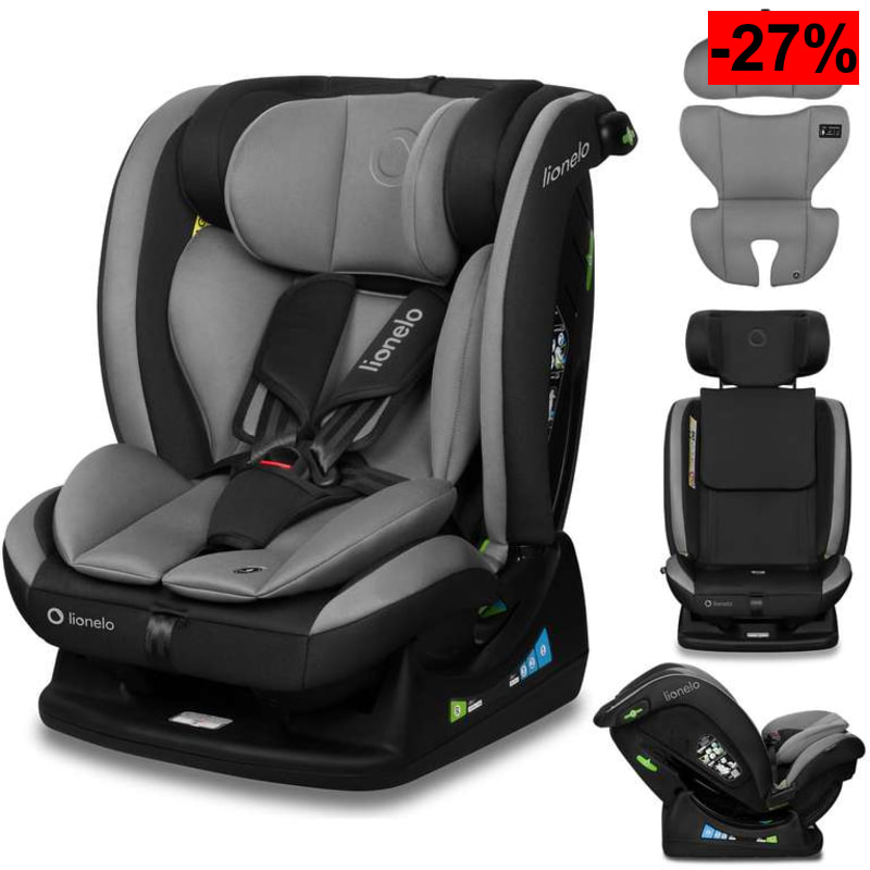Lionelo Aart i-Size – Silla de coche infantil 40-150 cm, instalación con cinturón, Norma R129 i-Size, reclinable, reposacabezas ajustable