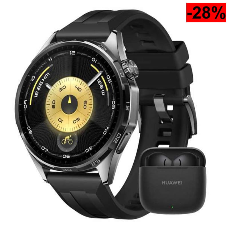 HUAWEI Watch GT 6 46mm + FreeBuds SE 3 (Smartwatch premium, pantalla AMOLED, hasta 14 días de batería, NFC, pack auriculares inalámbricos)