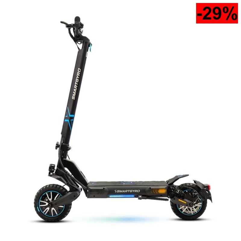 smartGyro Crossover Dual MAX LR - Patinete Eléctrico 2 Motores de 48V (1000W), Batería 18000Ah, Autonomía 70Km, Ruedas Tubeless