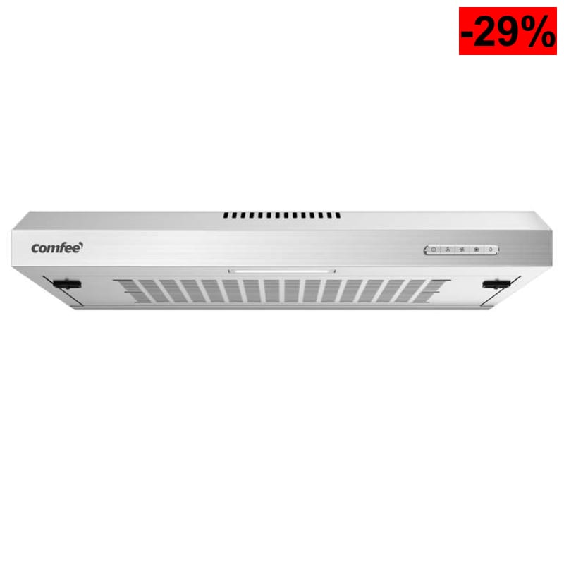 COMFEE' SLIF17SS-60 LED, Campana Extractora Bajo Encimera de 60 cm, 200 m³/h 2 Modos de Extracción - 3 Niveles de Velocidad Acero Inoxidable