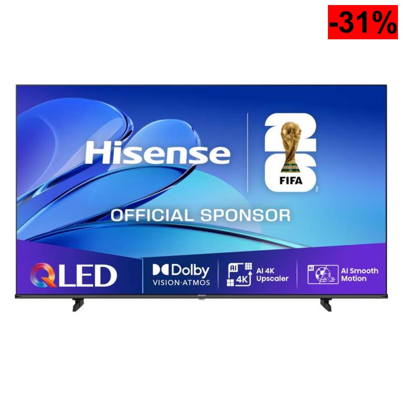 Hisense 85E7Q - QLED Smart TV 85 Pulgadas, Dolby Vision, Dolby Atmos, Modo Juego Plus, 60Hz VRR 120 fps, Modo Deportes, Monvimiento Suave IA