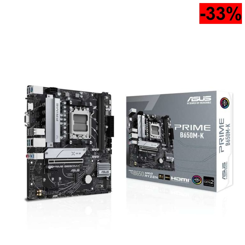 ASUS PRIME B650M-K: Placa Base Micro-ATX Socket AM5, DDR5, PCIe 4.0, M.2 NVMe y USB 3.2 Gen2