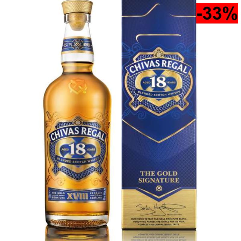 Chivas Regal 18 años Whisky Escocés de Mezcla Premium, 700 ml