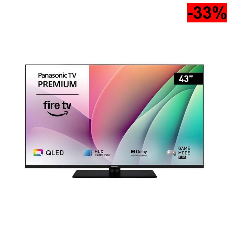 Panasonic Premium TV-43W80AEZC, Serie W80 43 Pulgadas 4K Ultra HD QLED Fire TV, Dolby Vision y Atmos, Modo De Juego Extremo, Alexa, Airplay