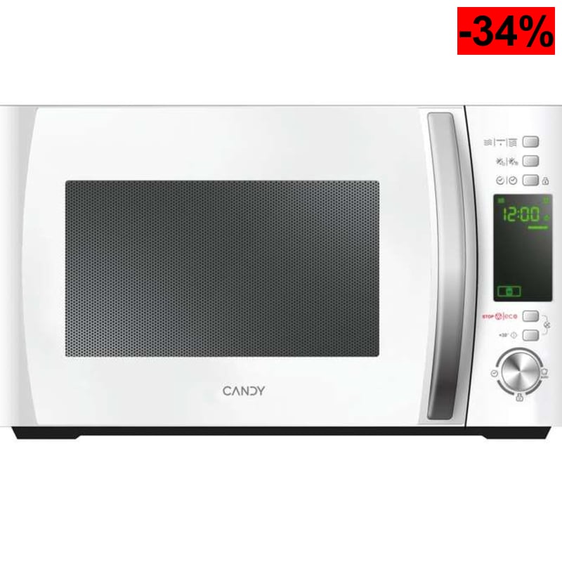 Candy X-Range CMXG20DW, Microondas con Grill, 20L, 1050W, 5 Niveles Potencia, Digital, 40