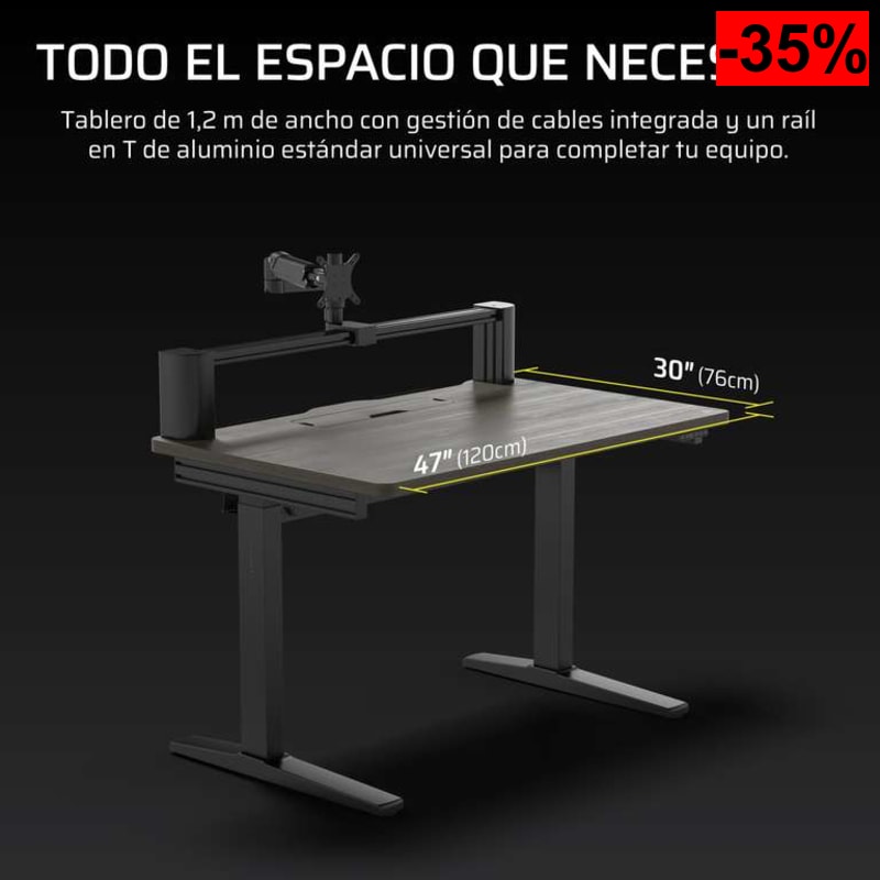 Corsair Escritorio Electrico de Pie para Juegos con Brazo para Monitor y Preajustes
