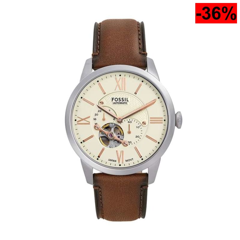 Fossil Townsman Reloj para Hombre, Movimiento mecánico automático con Correa de Acero o Piel