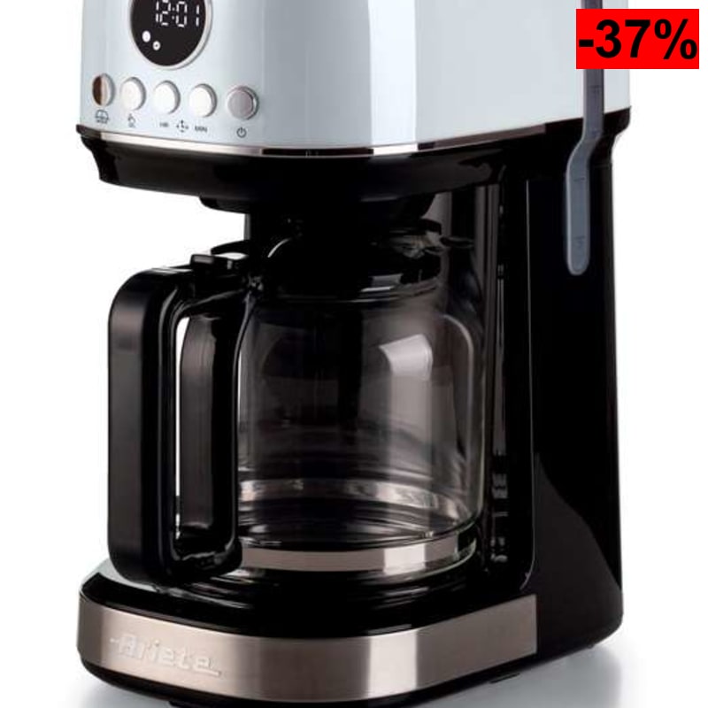 Cafetera de filtro Ariete 1396/01 Moderna (15 tazas) programable con pantalla LCD y base calefactora