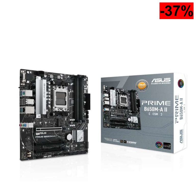 Placa Base ASUS Prime B650M-A II-CSM (mATX, Socket AM5, DDR5 6400+, PCIe 5.0 M.2, 2.5Gb LAN)