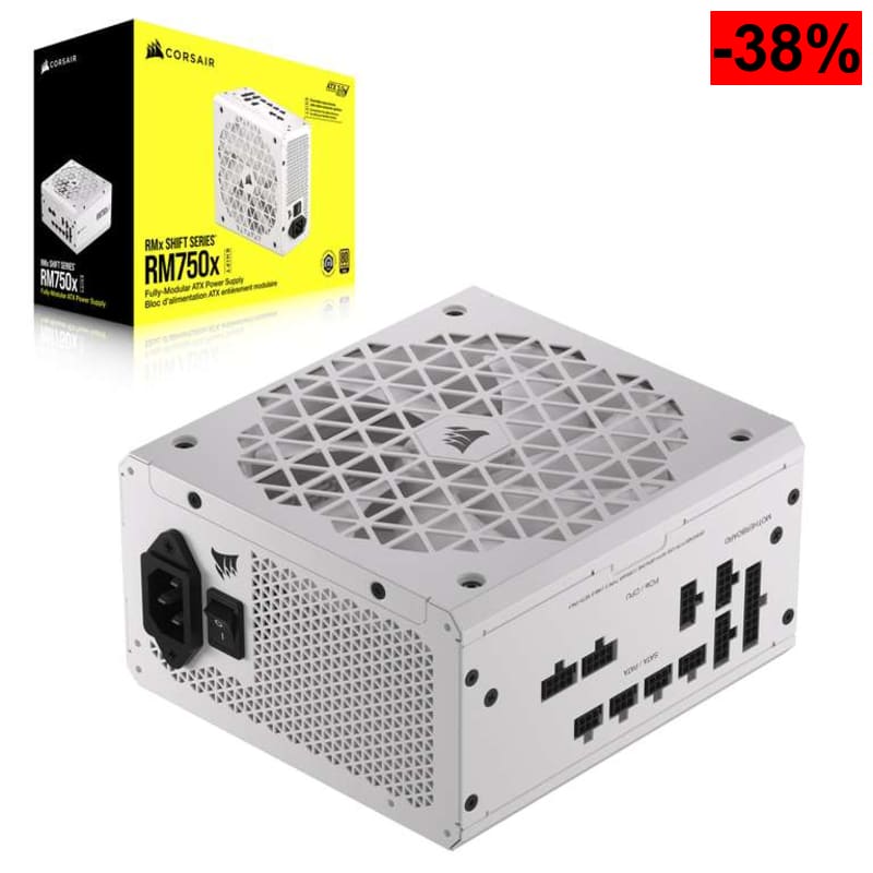 CORSAIR RM750x Shift Fuente de Alimentación ATX Totalmente Modular - Interfaz Lateral Modular - Compatible con ATX 3.1 y PCIe 5.1