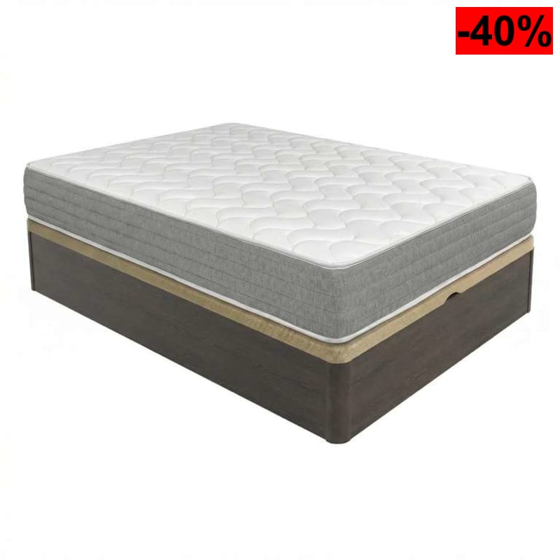Pack Colchón Viscoelástico Viscotec con Canapé Madera Abatible Wengué 105x190cm