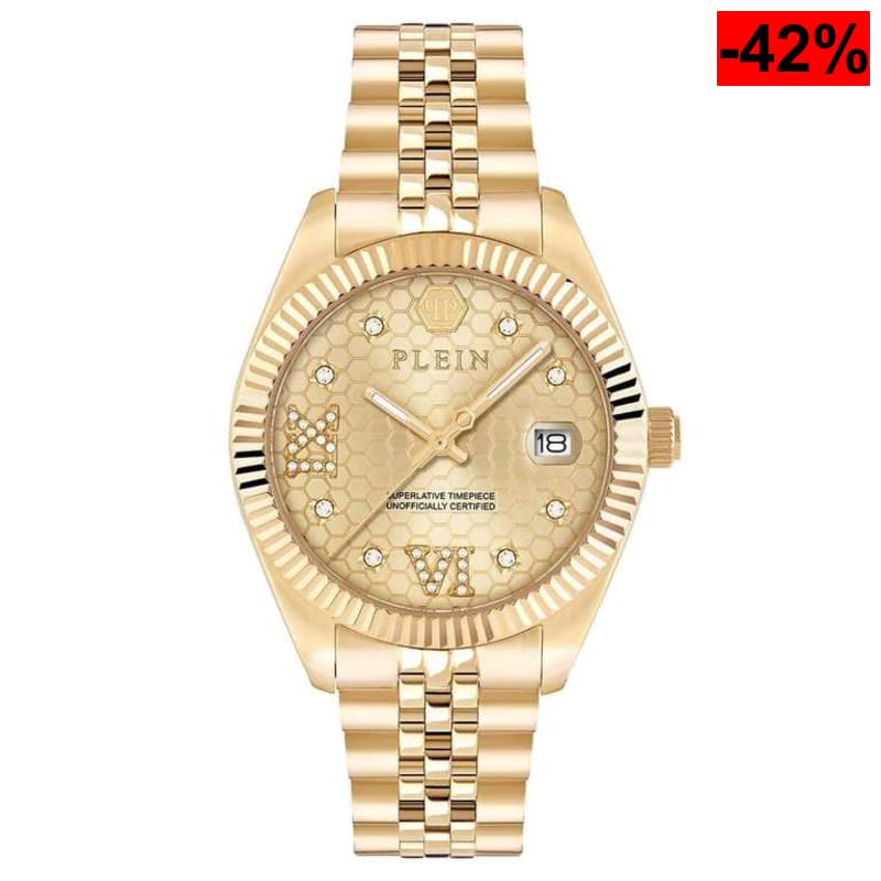 Philipp Plein Reloj analógico para Mujer, Cuarzo, Fecha, superlativo, Acero Inoxidable