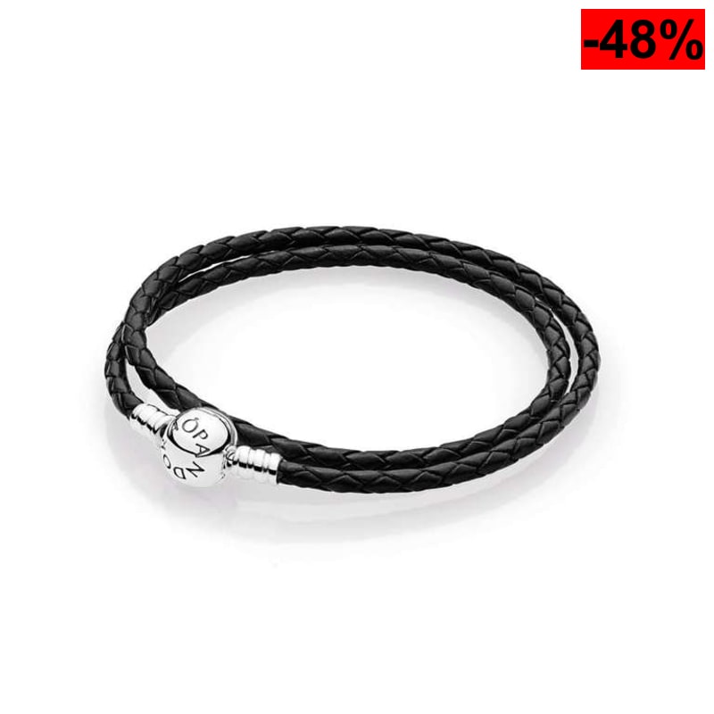 Pulsera PANDORA Piel y Plata
