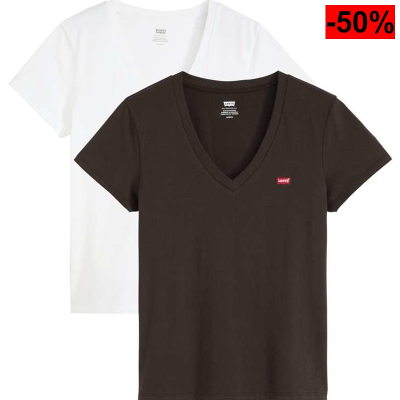 Levi'S 2pack Vneck Tees Camiseta Mujer (Pack de 2)