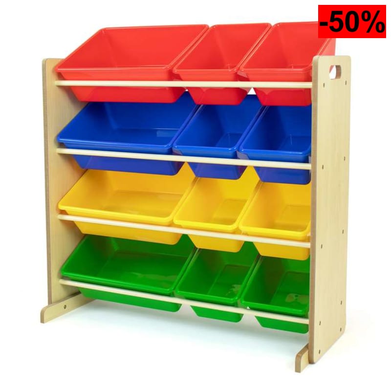 Organizador infantil de juguetes Humble Crew (12 cajas multicolor/madera)
