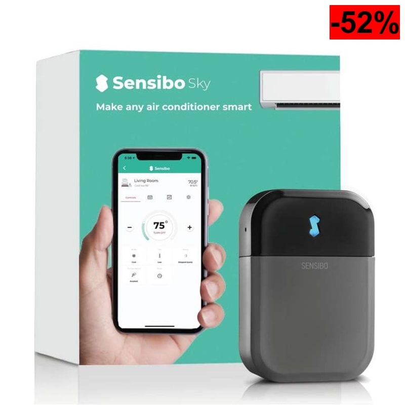 Sensibo Sky - Controlador WiFi Inteligente de Aire Acondicionado. Compatible con Google, Alexa, Siri.