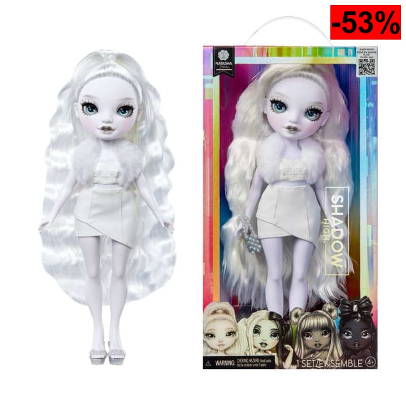 (Reaco - Como nuevo) RAINBOW HIGH Shadow High Natasha Zima - Muñeca de Moda en Escala de Grises de 28 cm