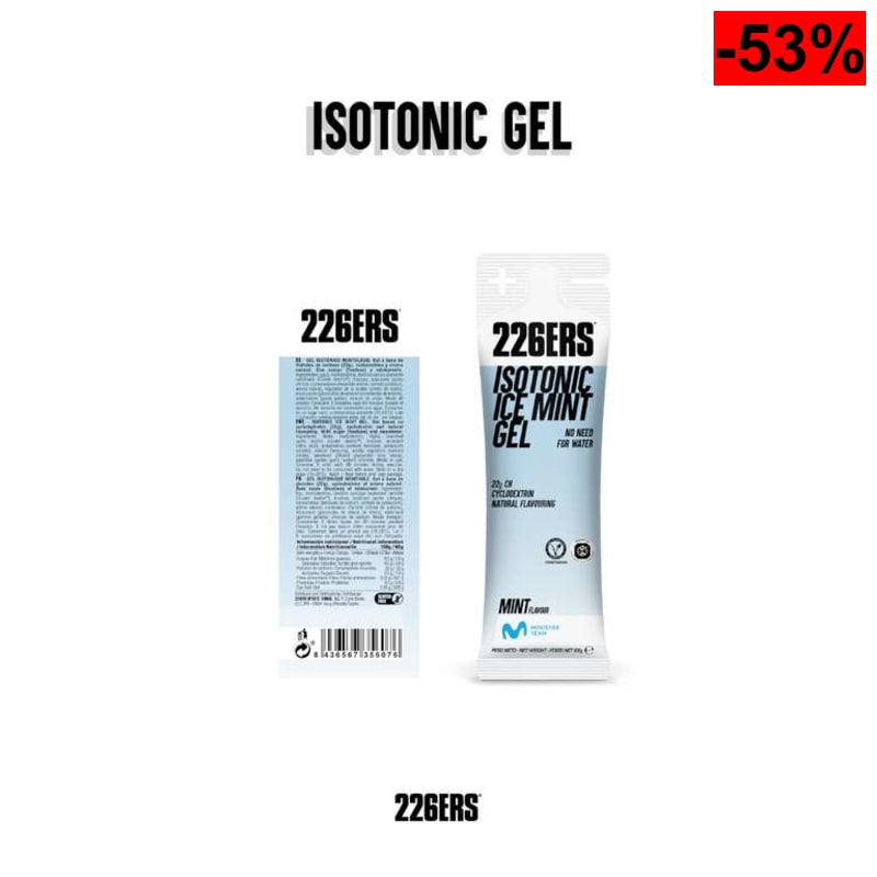 Gel Enérgetico Isotónico Vegano con 22 g de Ciclodextrina como Hidrato, Mentolado, Sin Gluten, Menta DEPORTISTAS