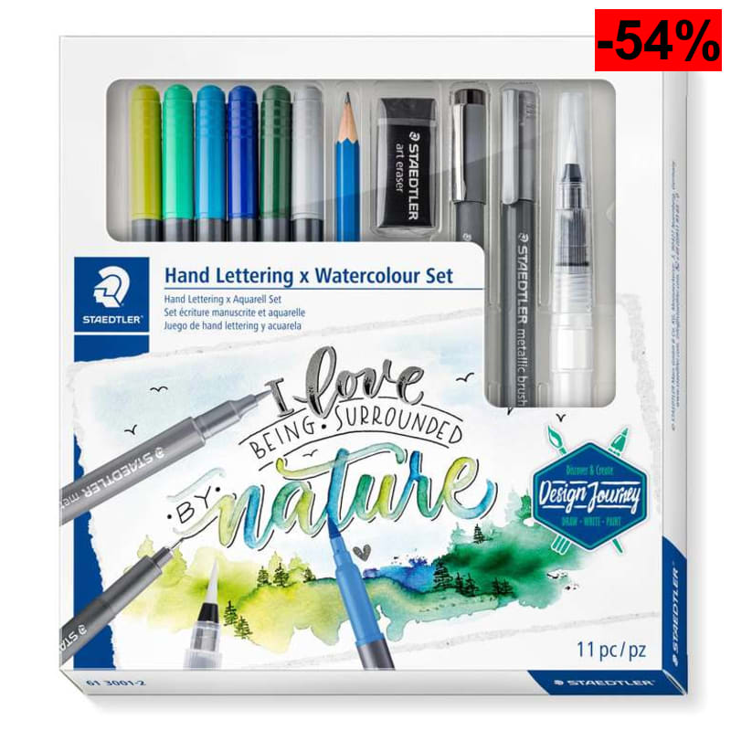 STAEDTLER 61 3001-2 Design Journey Juego de Hand Lettering y Acuarelas