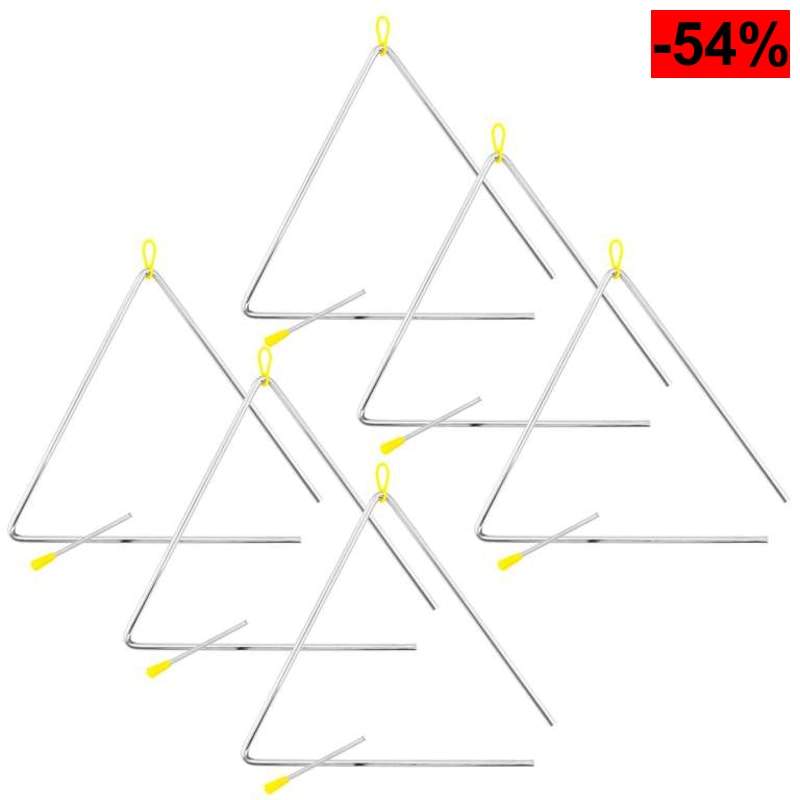 6 Triangulos Musicales TIGER Acero Inoxidable 12