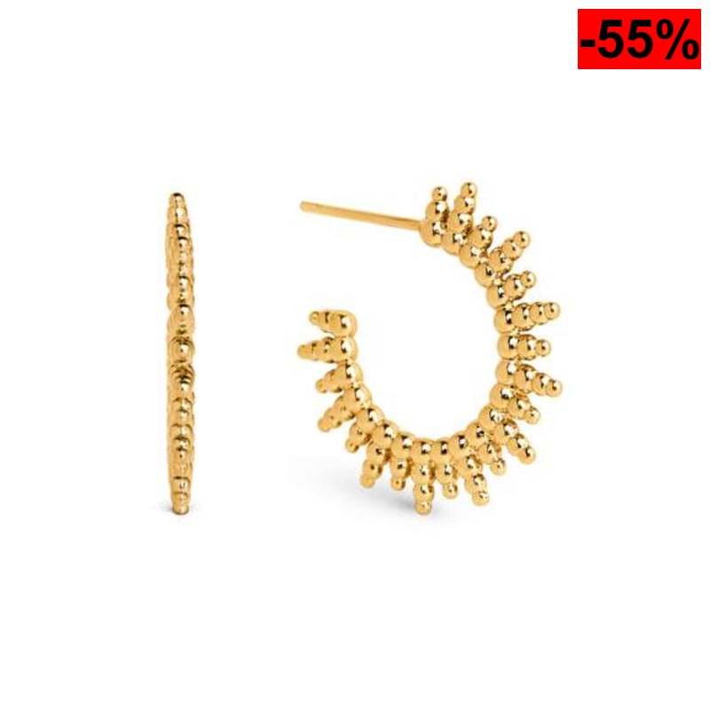 Pendientes latón acabado en oro 18k