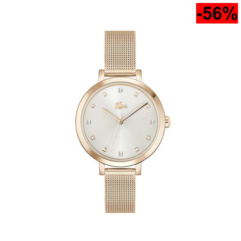 Reloj de Cuarzo Lacoste Riga (Malla Acero Oro Rosa, 3 Manecillas)