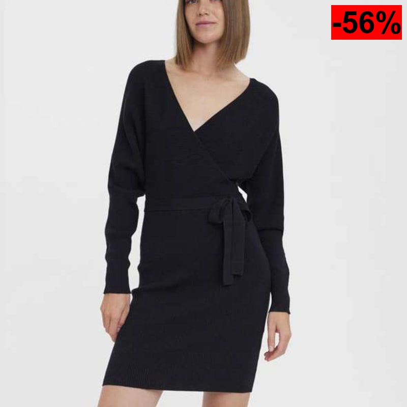Vero Moda Vestido Vmhollyrem LS con V-Neck para MujerDel XS al XL