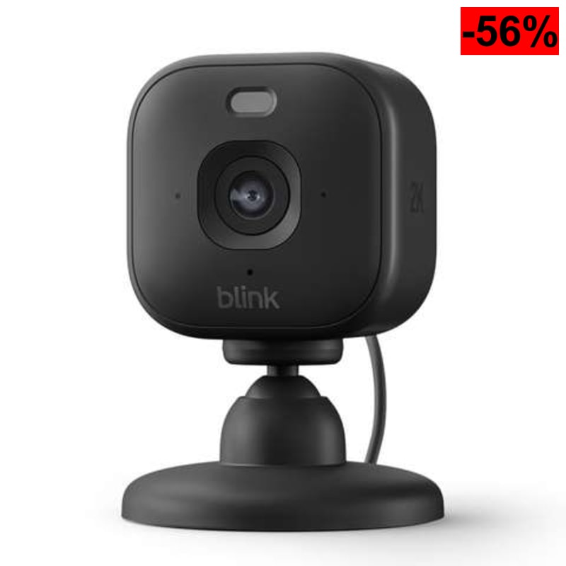 Cámara Mini 2K+ Blink | Cámara de seguridad doméstica con enchufe, resolución de vídeo 2K, zoom 4 aumentos, visión nocturna en color