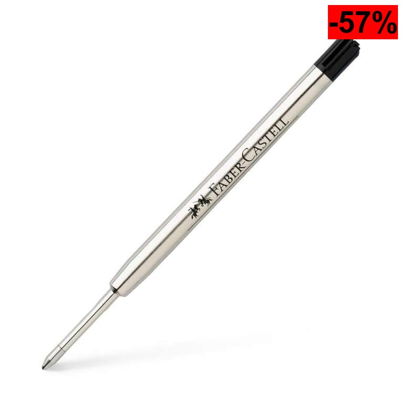 Faber-Castell - Cartucho de tinta de recambio para bolígrafo (punta media), color negro