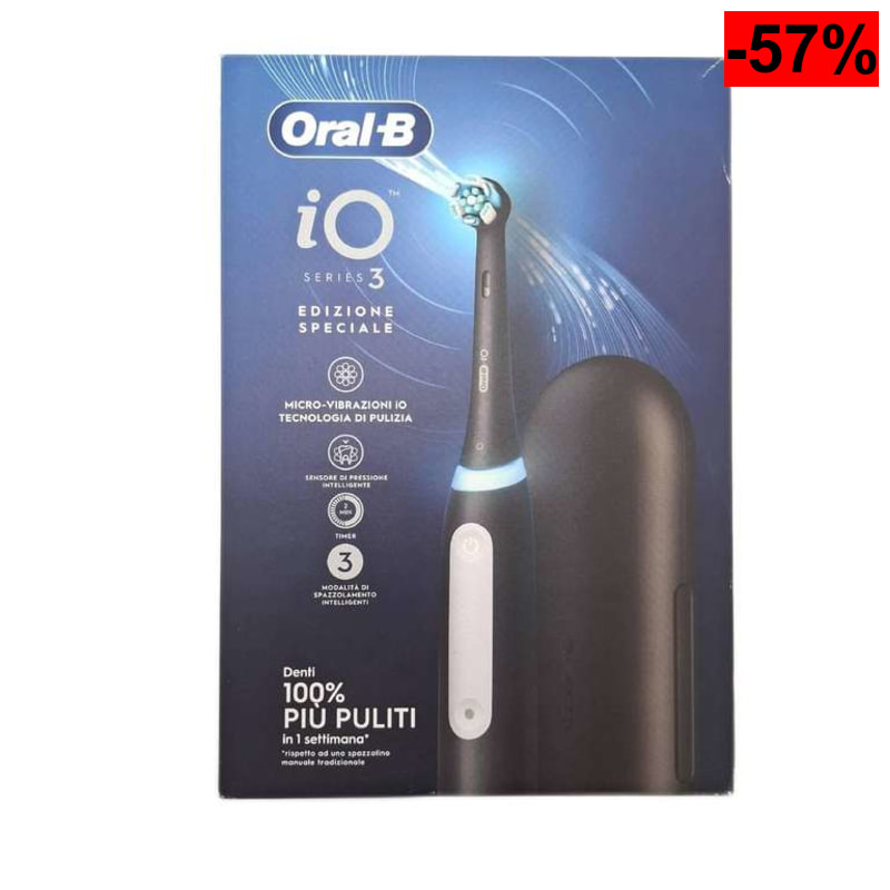 Oral-B iO 3N negro, cabezal de repuesto + pasta de dientes encías y esmalte Pro-Repair Clásico 75 ml (Como Nuevo)