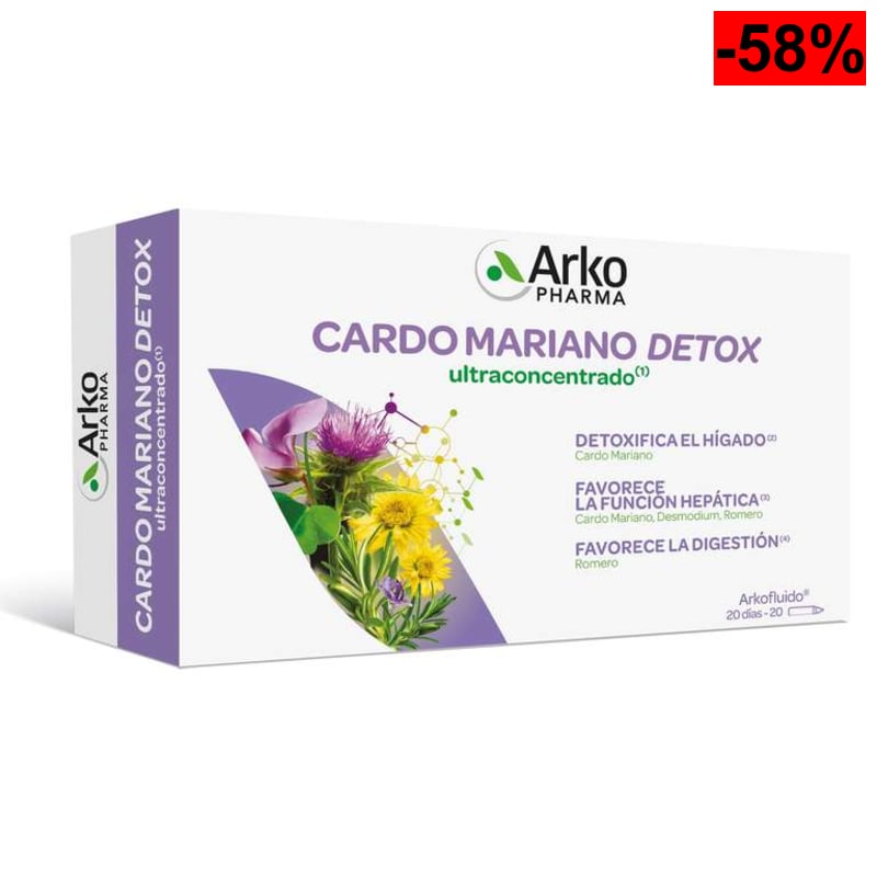 Arkopharma - Arkofluido Cardo Mariano Detox, 20 Ampollas