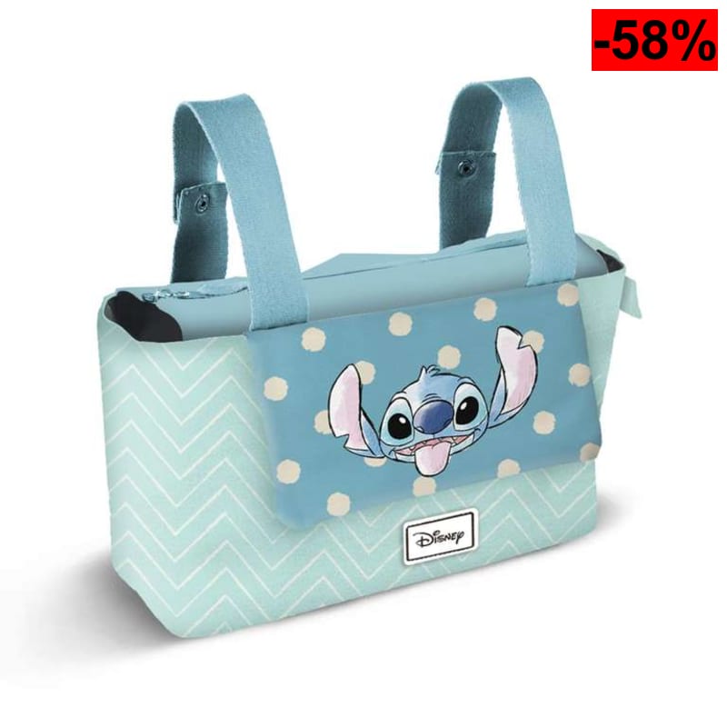 Disney Lilo y Stitch Lovely-Bolso Organizador Carro Bebé Hamper Mommy, Azul, 39 x 24 cm, Capacidad