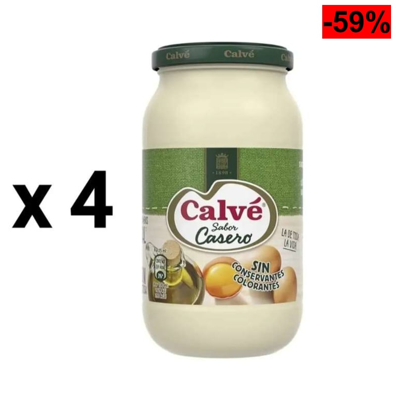 4 x Mayonesa casera Calvé frasco 430 ml [Unidad 1'09€]