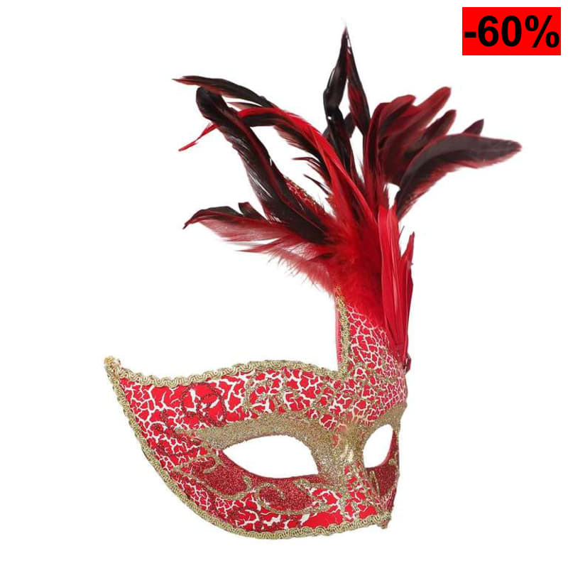 Máscara veneciana de plumas para carnaval y fiestas temáticas