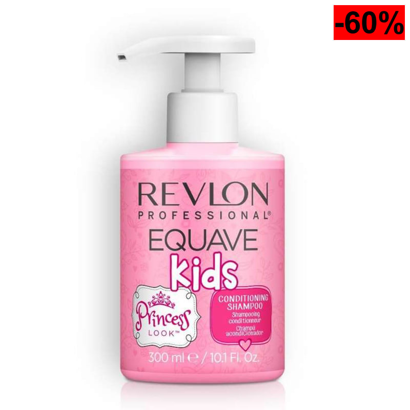 REVLON PROFESSIONAL EQUAVE KIDS Princess Look, Champú Acondicionador infantil, Sin Sulfatos - Fragancia Floral y Afrutada, 300 ml