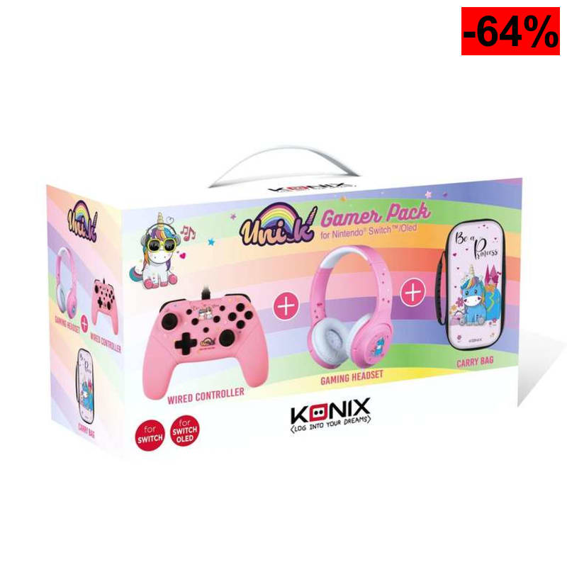 Pack de accesorios gaming para Nintendo Switch Unicornio