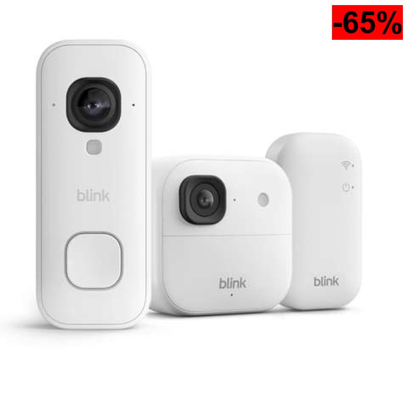 Pack Seguridad Blink 2K+ (Cámara Exterior + Videotimbre Cableado + Sync Module)