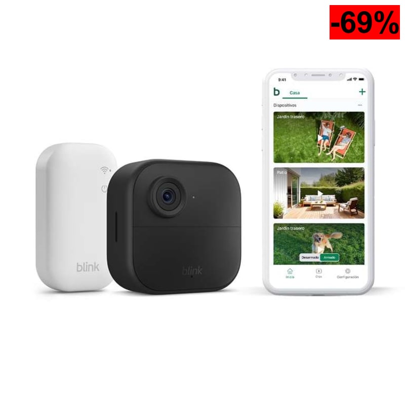 Cámara de seguridad inteligente Blink Outdoor 4 HD sin cables, 2 años autonomía, detección movimiento optimizada, Sync Module Core incluido