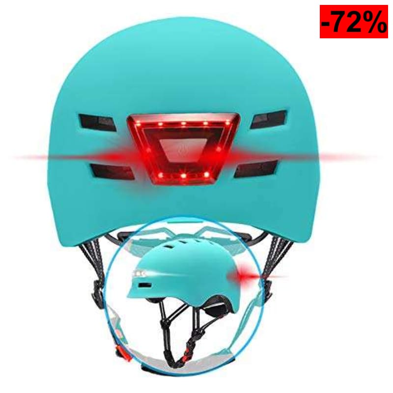 Casco Patinete, Bicicleta con Luces Delanteras y Traseras Integradas