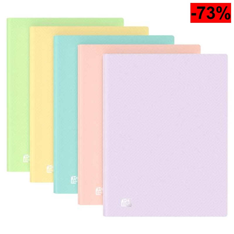 X10 Carpetas Urban OxFord con 40 fundas cada una, tamaño A4, Opaco con Colores Pastel, [1,14€/U]